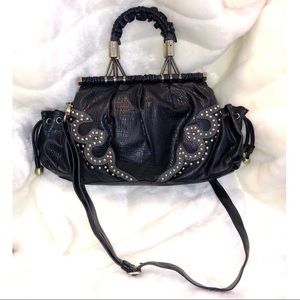 Schandra black leather bag